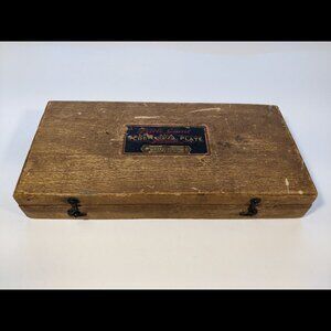 Greenfield Tap & Die Tool Set A-1 Little Giant Screw Plate Wood Box - INCOMPLETE